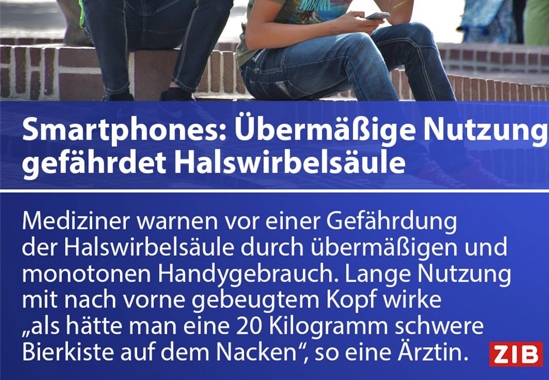 Handynutzung gefährdet Halswirbelsäule