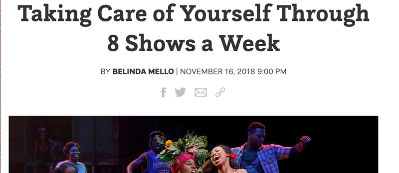 Auf sich selbst achten bei 8 Shows pro Woche